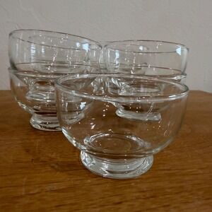 Vintage Federal Glass Fancy Forty Sherbet Dessert Bowls Set of 4 Footed